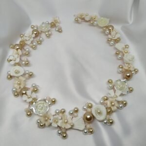 Tiara de Novia Irene - Blanco-Rosa