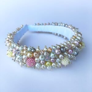 Diadema Mediana Perlas Pastel