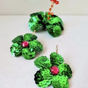 Combo Flor Cayena Mini(10cm) y Aretes
