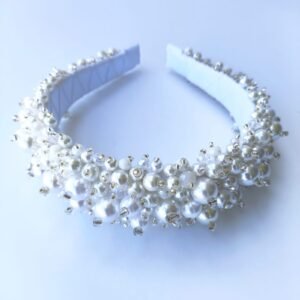 Diadema Ancha Perlas Blancas (PROMO)