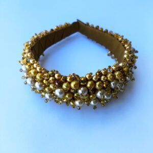 Diadema Ancha Perlas Doradas (PROMO)