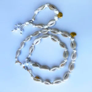 Set de Playa: 3 Accesorios(Collar, Pulsera y Tobillera) con Conchas y Perlas-PROMO