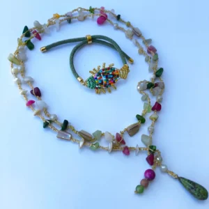 Combo Multicolor: Collar y Pulsera Tejida a Mano (PROMO)