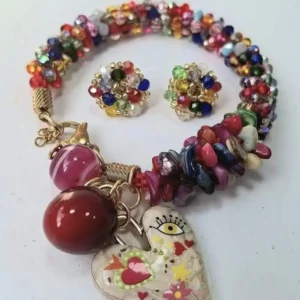 Combo Pulsera Kimo y Aretes Topos (Personalizados)