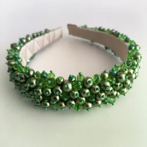 Diadema Mediana Perlas Verdes (PROMO)