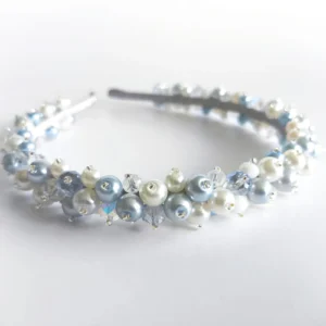 Diadema Delgada Azul bebé y Blanca