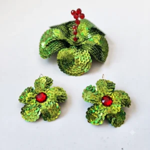 Combo Flor Cayena Mini(10cm) y Aretes