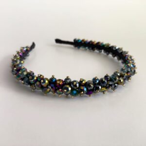 Diadema Delgada  Gris Plomo Tornasolado