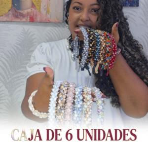 Pack Mayorista: Set de 6 Diademas Delgadas en Perlas y Muranos